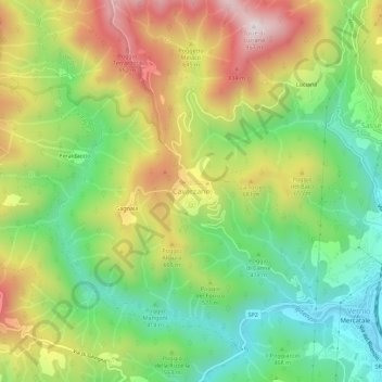 Cavarzano topographic map, elevation, terrain