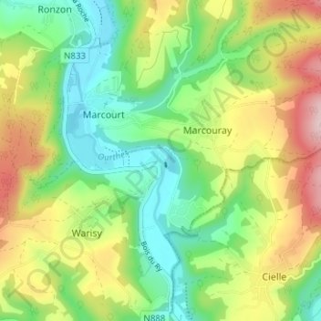 Jupille topographic map, elevation, terrain