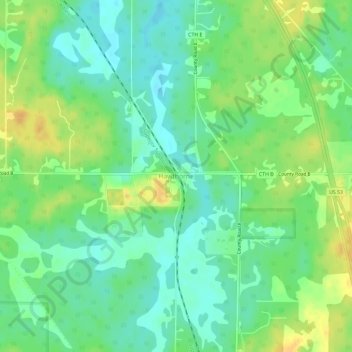 Hawthorne topographic map, elevation, terrain