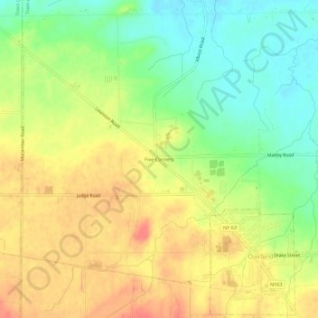 Five Corners topographic map, elevation, terrain