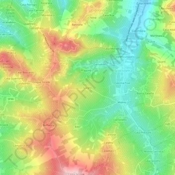 Scagno topographic map, elevation, terrain