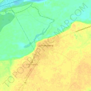La Primavera topographic map, elevation, terrain