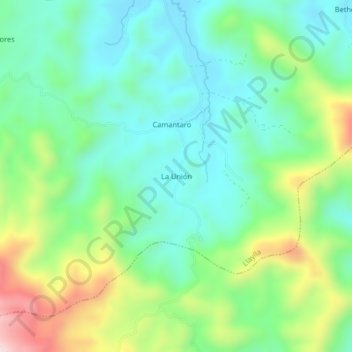 La Unión topographic map, elevation, terrain