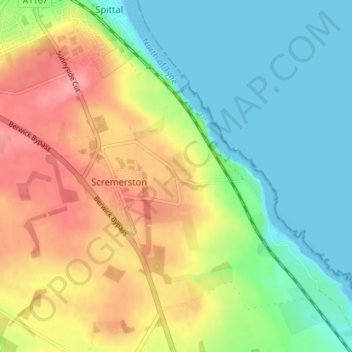 Borewell topographic map, elevation, terrain