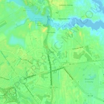 Tabb topographic map, elevation, terrain