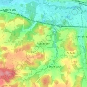 Rüblanden topographic map, elevation, terrain