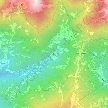 Salzen topographic map, elevation, terrain