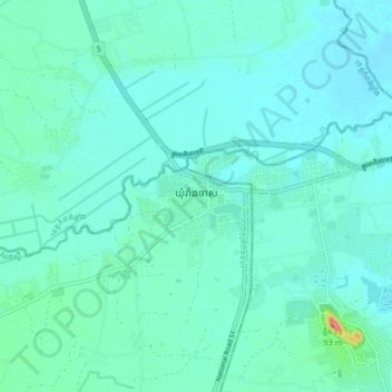 Udong topographic map, elevation, terrain