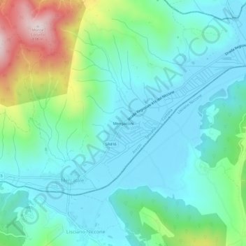 Mengaccini topographic map, elevation, terrain