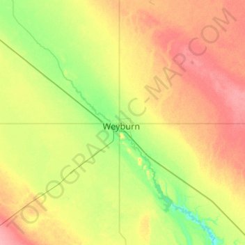 Weyburn topographic map, elevation, terrain