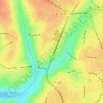 Orile topographic map, elevation, terrain