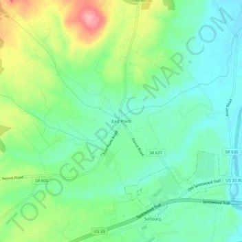 East Point topographic map, elevation, terrain
