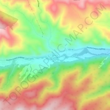 Rustic topographic map, elevation, terrain