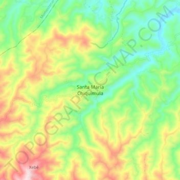 Santa María Chiquimula topographic map, elevation, terrain