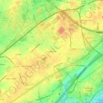 Lincoln Park topographic map, elevation, terrain