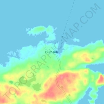 Burnside topographic map, elevation, terrain