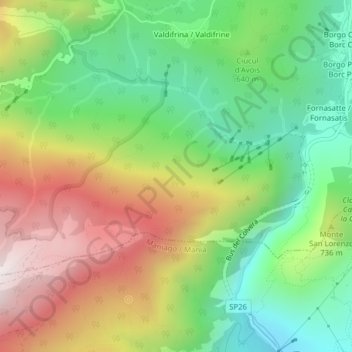 Jouf topographic map, elevation, terrain