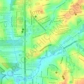 Praça do Eldorado topographic map, elevation, terrain
