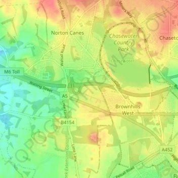Common Side topographic map, elevation, terrain