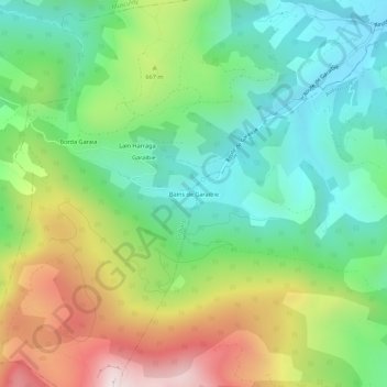 Bains de Garaibie topographic map, elevation, terrain