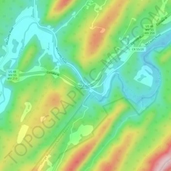 McCauley topographic map, elevation, terrain