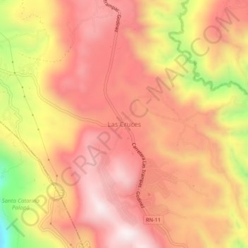 Las Cruces topographic map, elevation, terrain