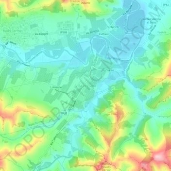 Villa Vezzano topographic map, elevation, terrain