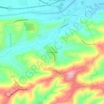 San Giuseppe topographic map, elevation, terrain