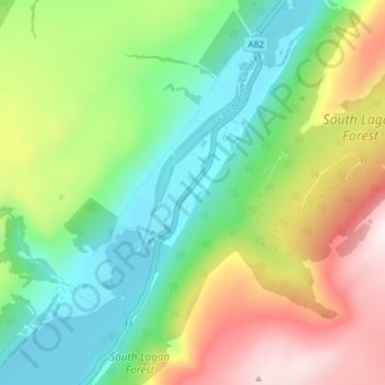South Laggan topographic map, elevation, terrain