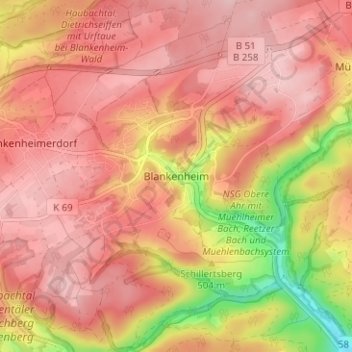 Blankenheim topographic map, elevation, terrain