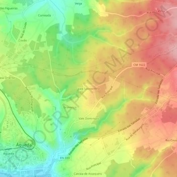 Vale Sobreirinho topographic map, elevation, terrain