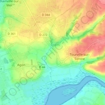 Le Val topographic map, elevation, terrain