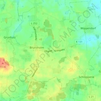 Ulegraff topographic map, elevation, terrain