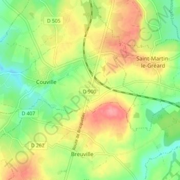 Village Talfaret topographic map, elevation, terrain