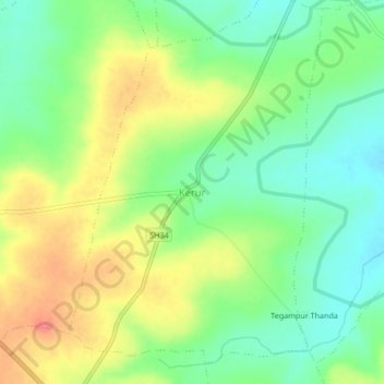 Kerura topographic map, elevation, terrain