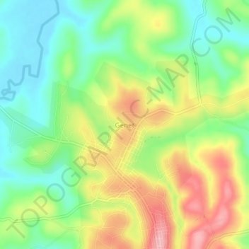 Genet topographic map, elevation, terrain