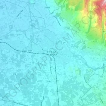 L'Isle-sur-la-Sorgue topographic map, elevation, terrain