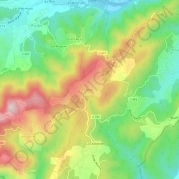 Burac topographic map, elevation, terrain
