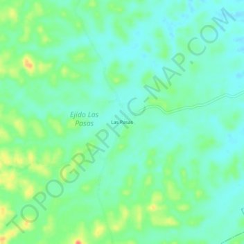 Las Pasas topographic map, elevation, terrain