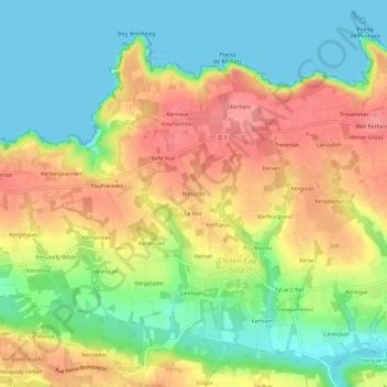 Mescran topographic map, elevation, terrain
