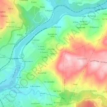 Regoufe topographic map, elevation, terrain