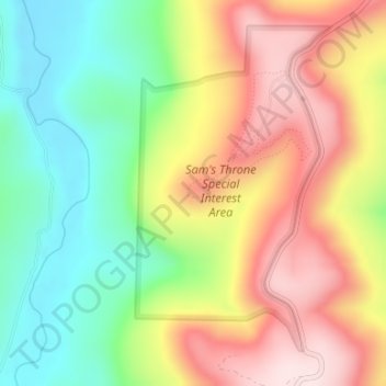 Sam's Throne topographic map, elevation, terrain