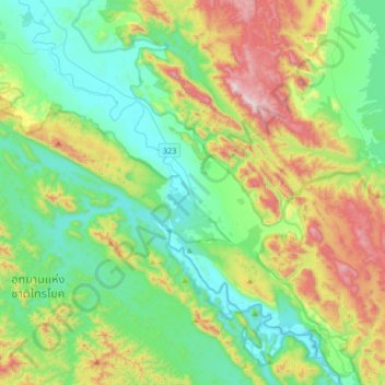 Sai Yok topographic map, elevation, terrain