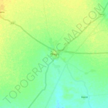 Phagi topographic map, elevation, terrain