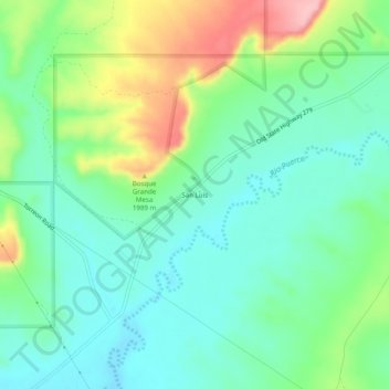 San Luis topographic map, elevation, terrain