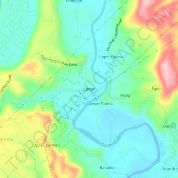 Luman topographic map, elevation, terrain