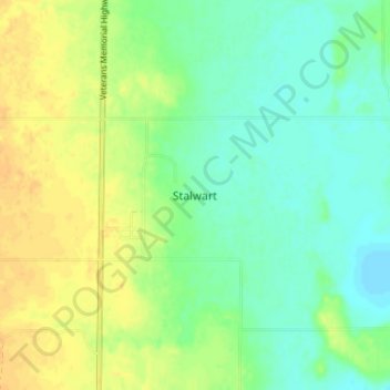 Stalwart topographic map, elevation, terrain