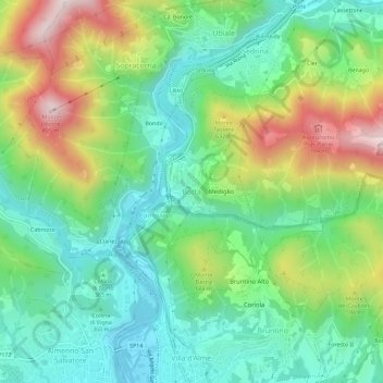 Botta topographic map, elevation, terrain
