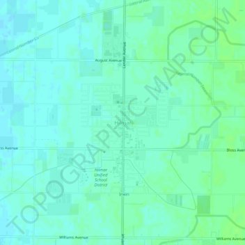 Hilmar topographic map, elevation, terrain