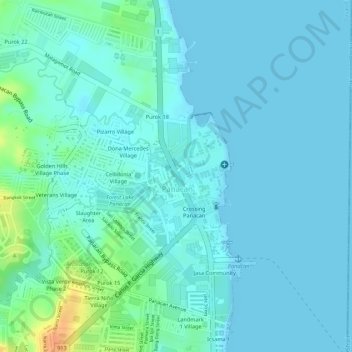 Km 14 topographic map, elevation, terrain